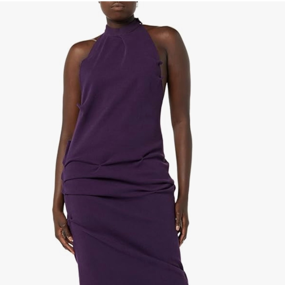Maison Blanche  Pleated Rib Body Con Open Back Dress: NEW